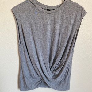 SHEIN Twist Front Gray Tee